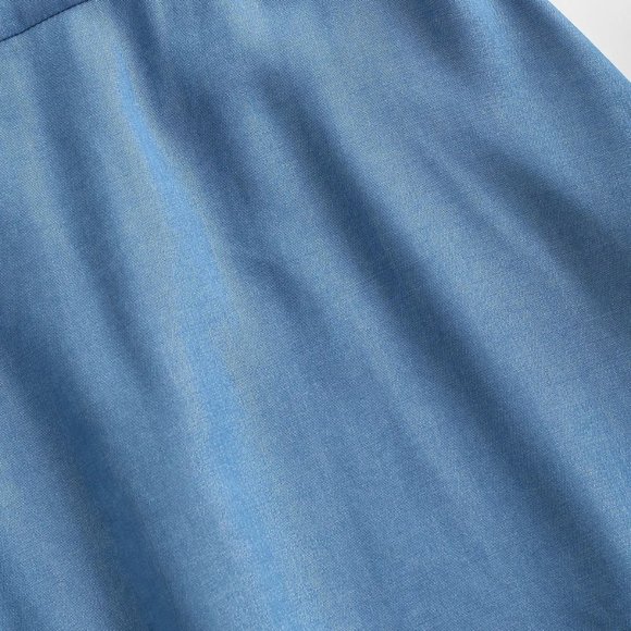 ZAFUL Chambray Smocked Back Mini Cami Dress in Light Blue - Picture 4 of 14